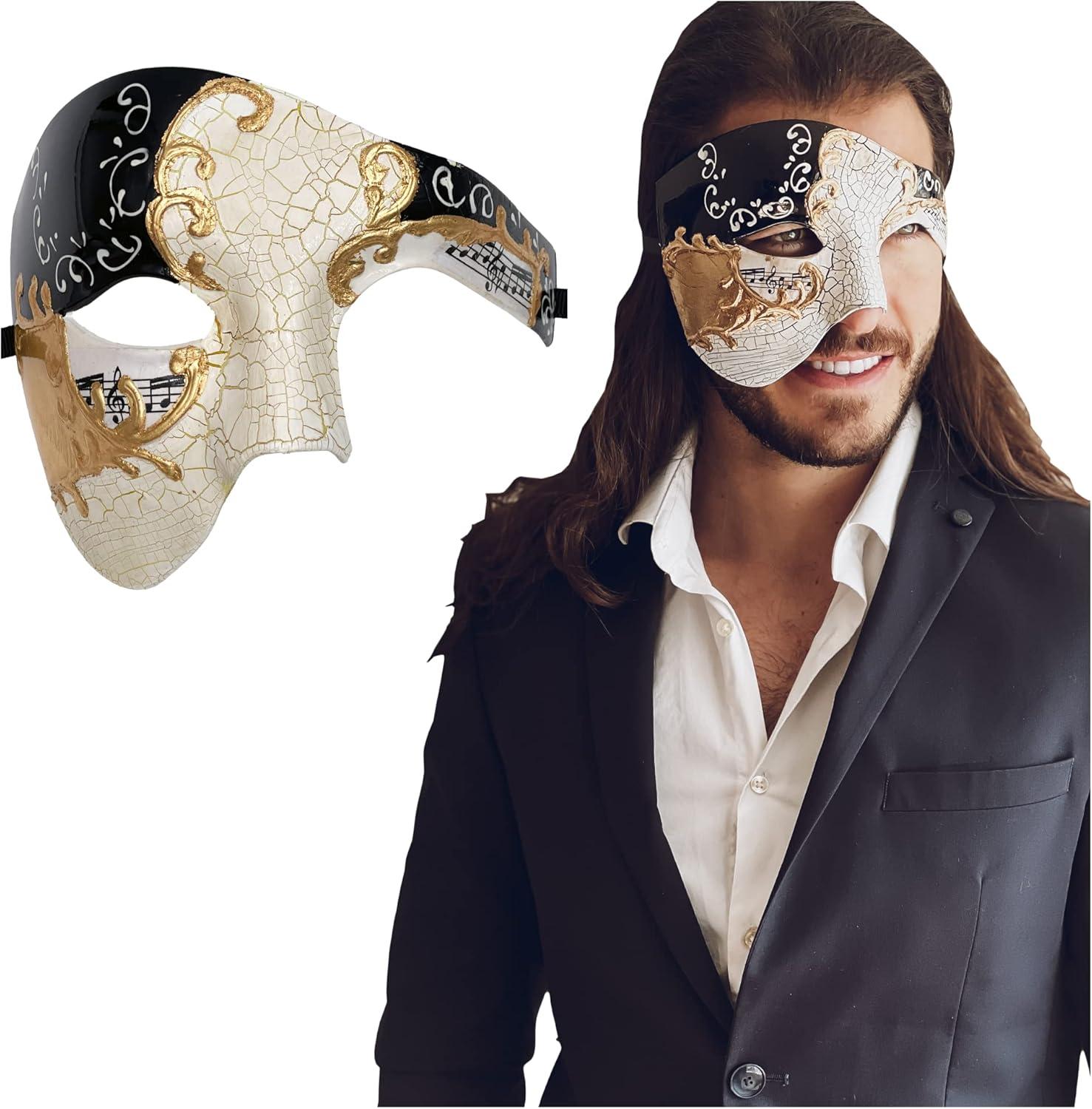 Luxury Mask Vintage Phantom of the Opera Mask ? Venetian Half Face Mask ? Costume Party, Masquerade Ball Carnival Mardi Gras