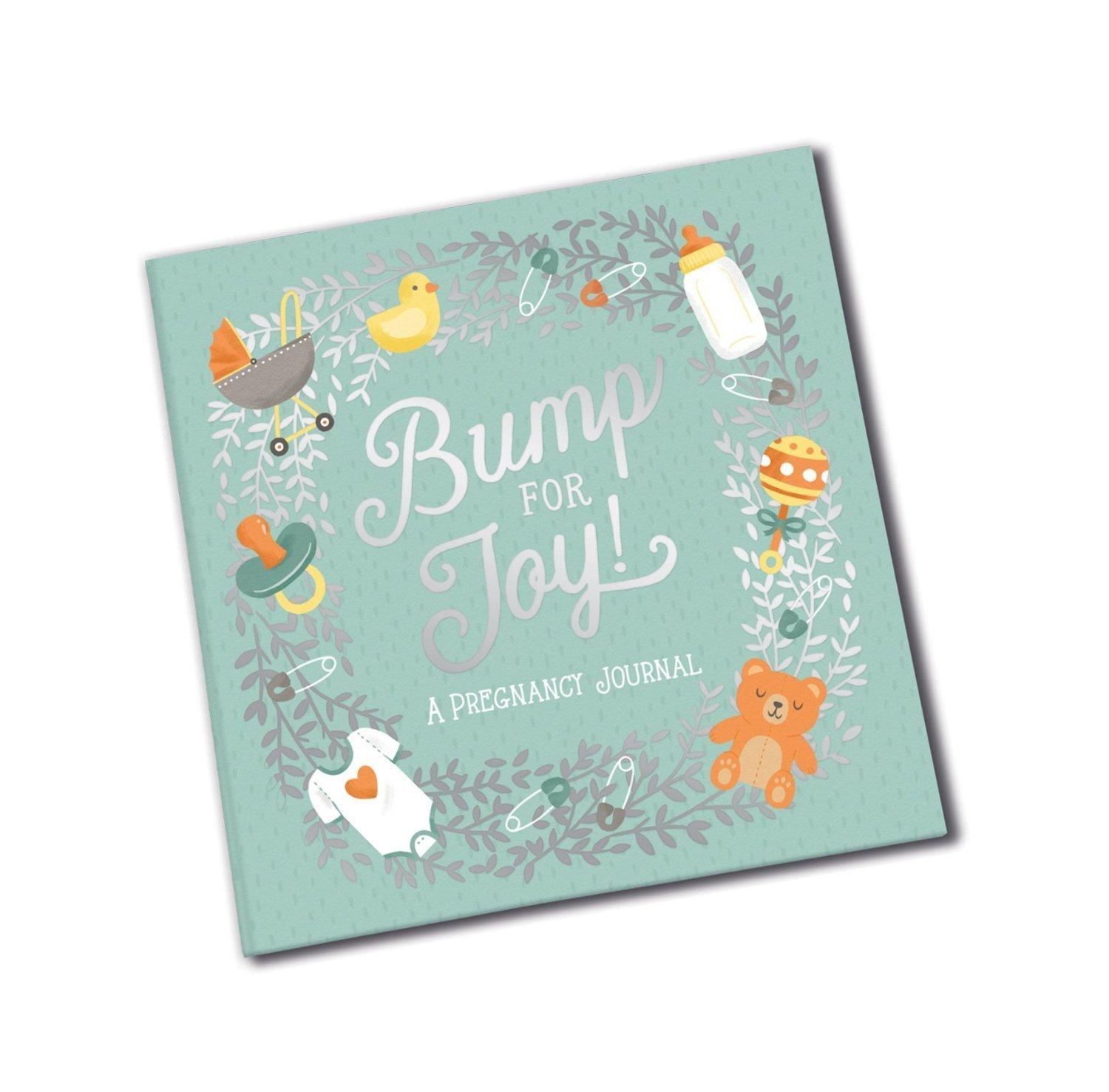 Bump for Joy Green Hardcover Pregnancy Journal with Spiral Binding