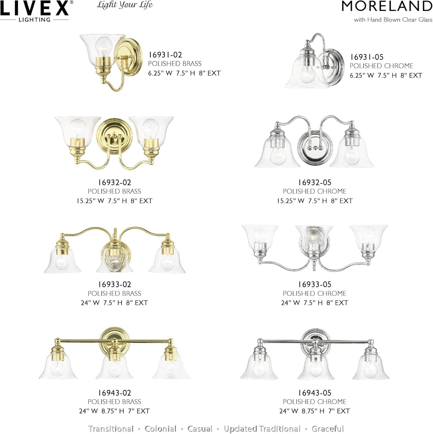 Livex Lighting Moreland 2 - Light Vanity in  Polished Brass