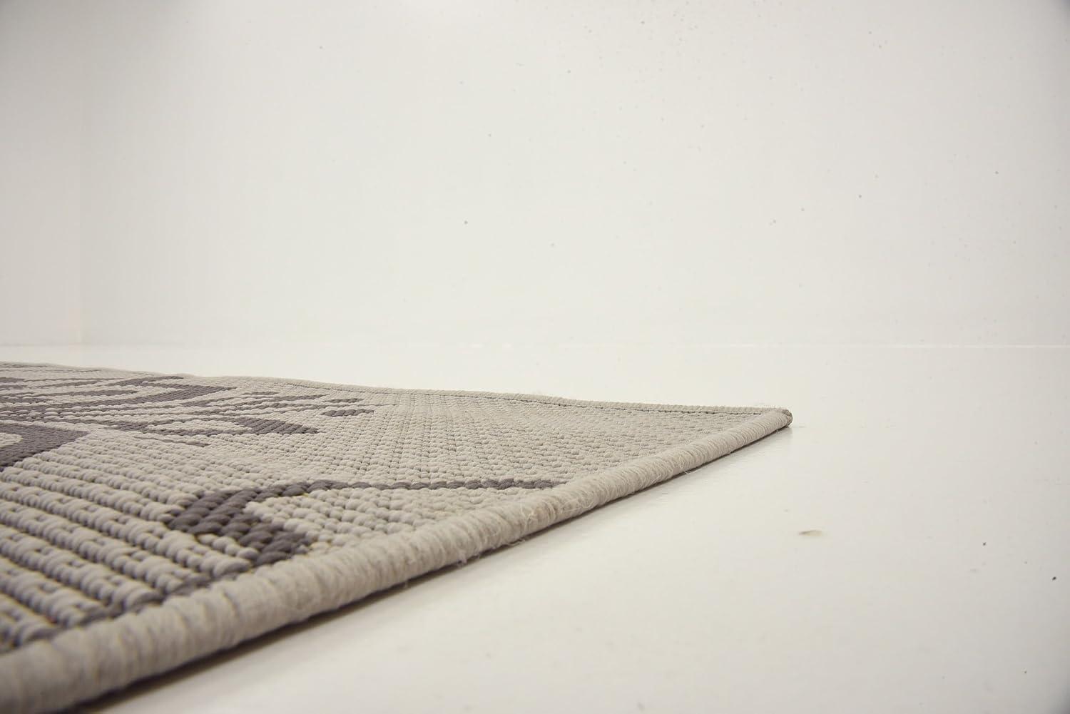 Unique Loom 6' 1 x 6' 1 Square Gray Outdoor Botanical Floral Area Rug