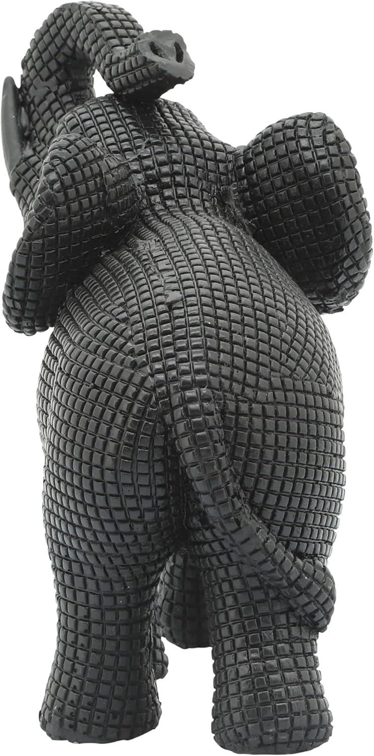 Sagebrook Home 7" Elephant Sculpture - Decorative Polyresin Black Elephant Statue For Home Decor - Table Accent, Desktop Figurine, Creative Home or