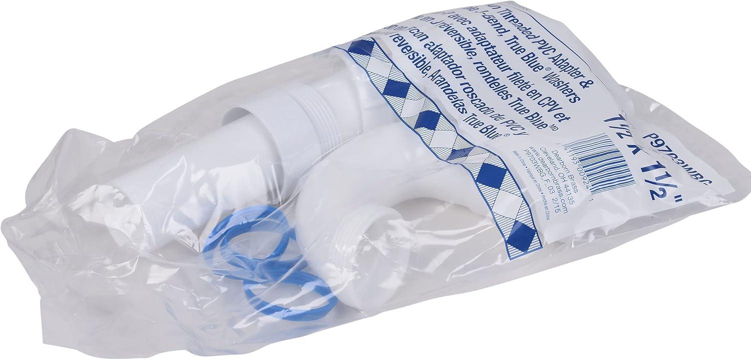 Dearborn P9703WBG 0.5 x 1.5 in. White P-Trap Reversible J-Bend Plastic Pipe