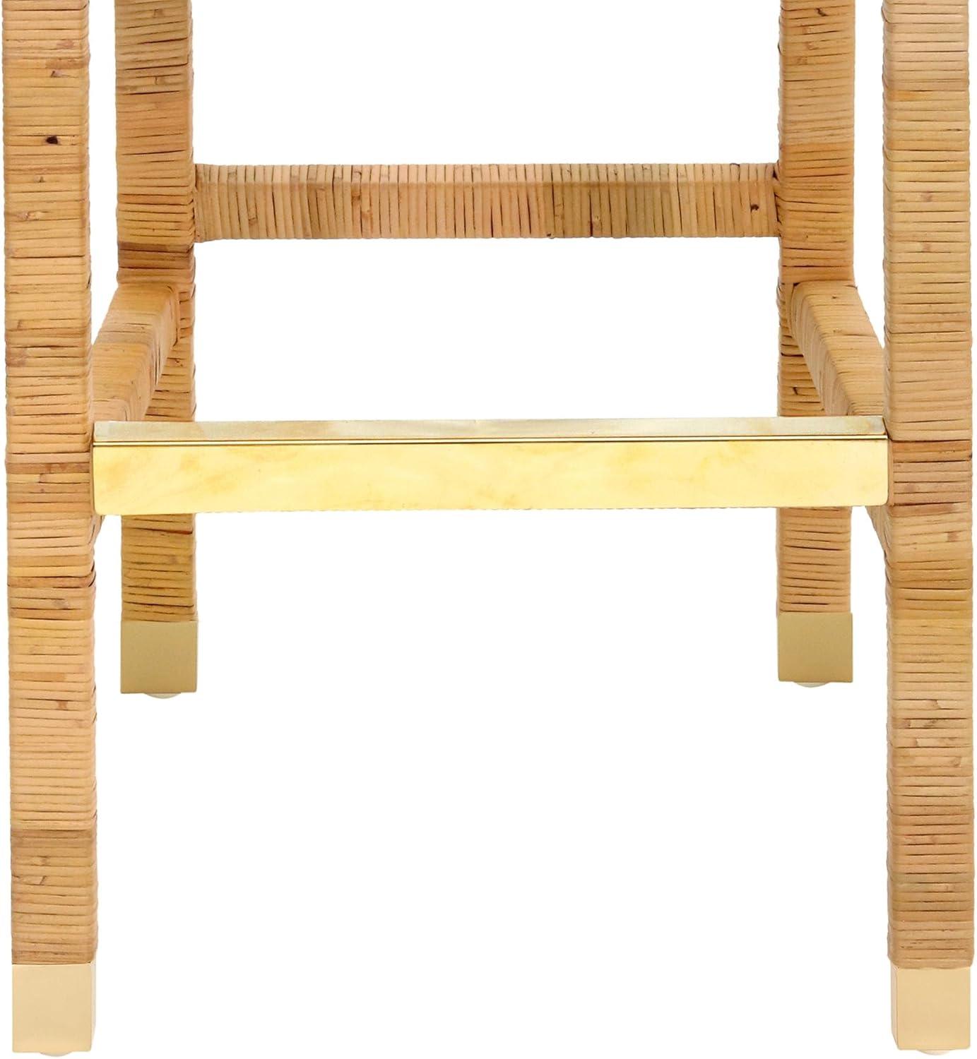 Amara Woven Rattan Performance Fabric Stool Natural Bar Height