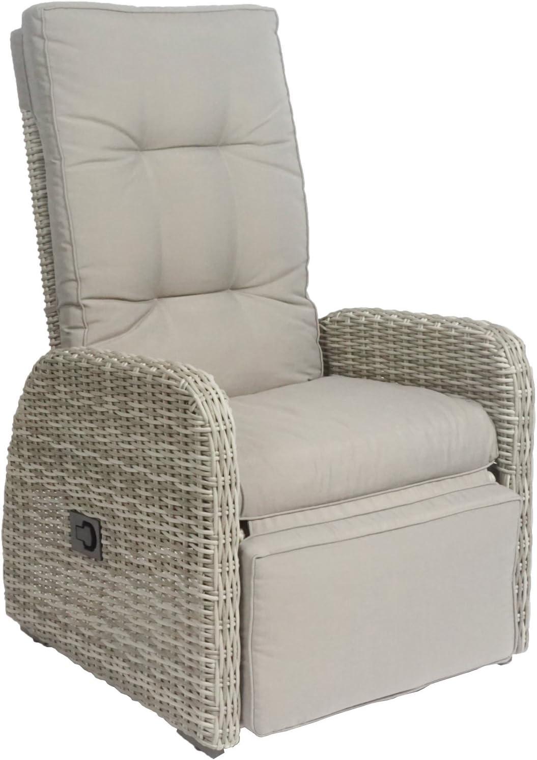 Elle Decor Vallauris 3-Piece Outdoor Reclining Chair Set, Grey