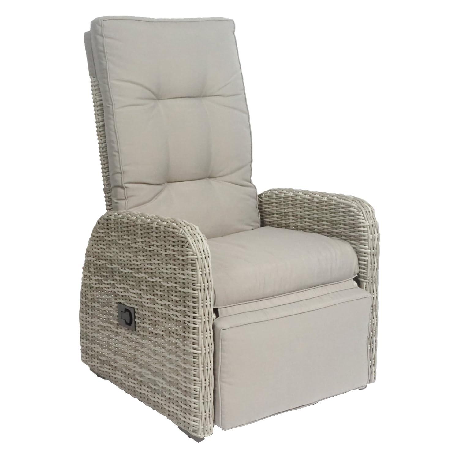 Elle Decor Vallauris 3-Piece Outdoor Reclining Chair Set, Grey