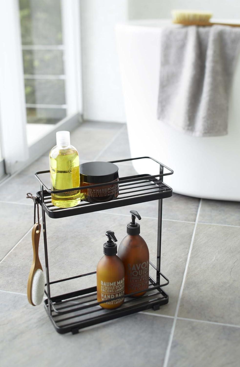 Tower Yamazaki Home Bath Rack, Bathroom Shower Storage Holder, Caddy Shelf Organizer, Short, Steel