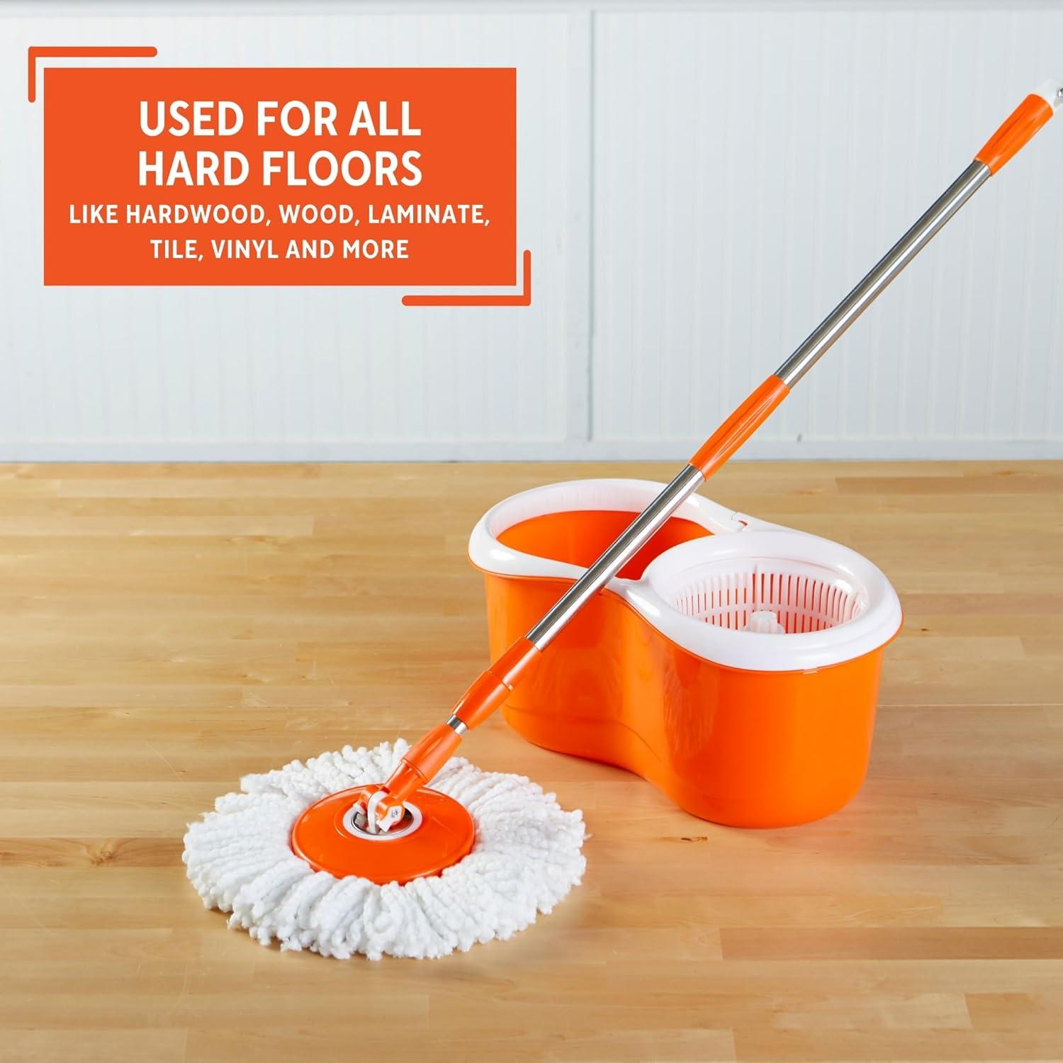 Microfiber Spin Mop with Bucket & Metal Handle