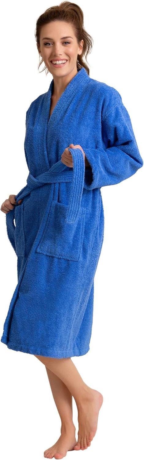 Ingobert Cotton Terry Cloth Mid-Calf Bathrobe with Pockets
