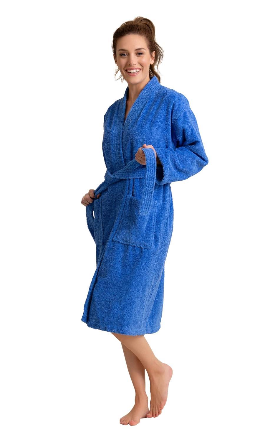 Ingobert Cotton Terry Cloth Mid-Calf Bathrobe with Pockets