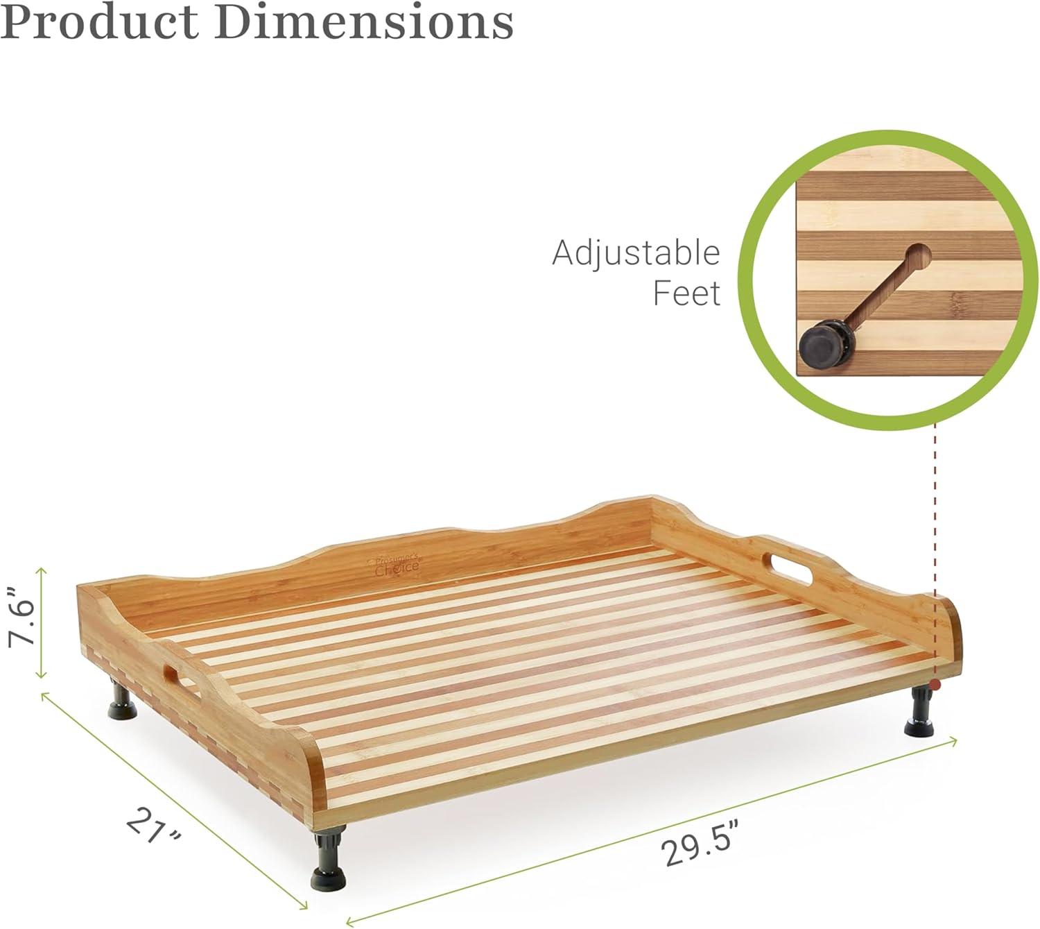 Prosumer s Choice Bamboo Stovetop Cover Noodle Preparation and Cutting Board with Handles and Feet