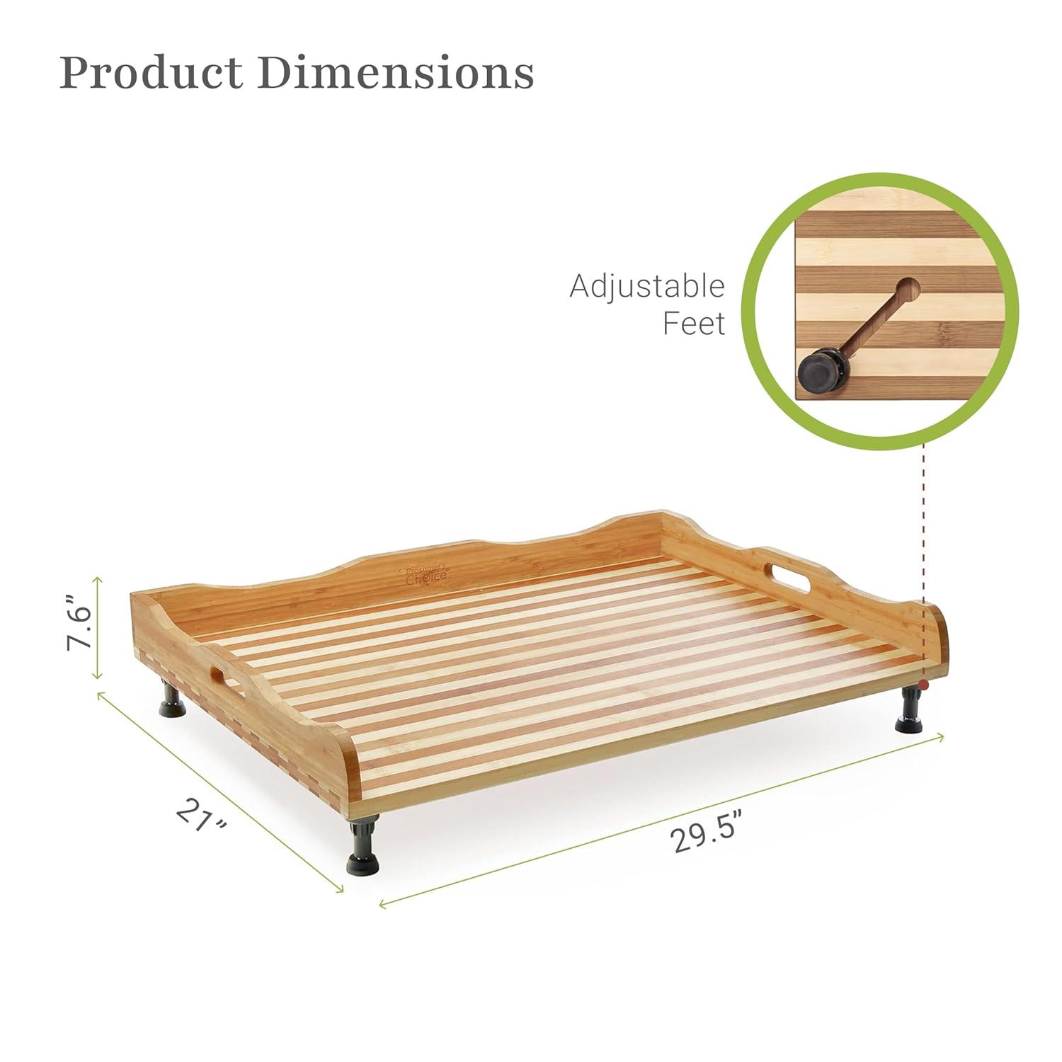 Prosumer s Choice Bamboo Stovetop Cover Noodle Preparation and Cutting Board with Handles and Feet
