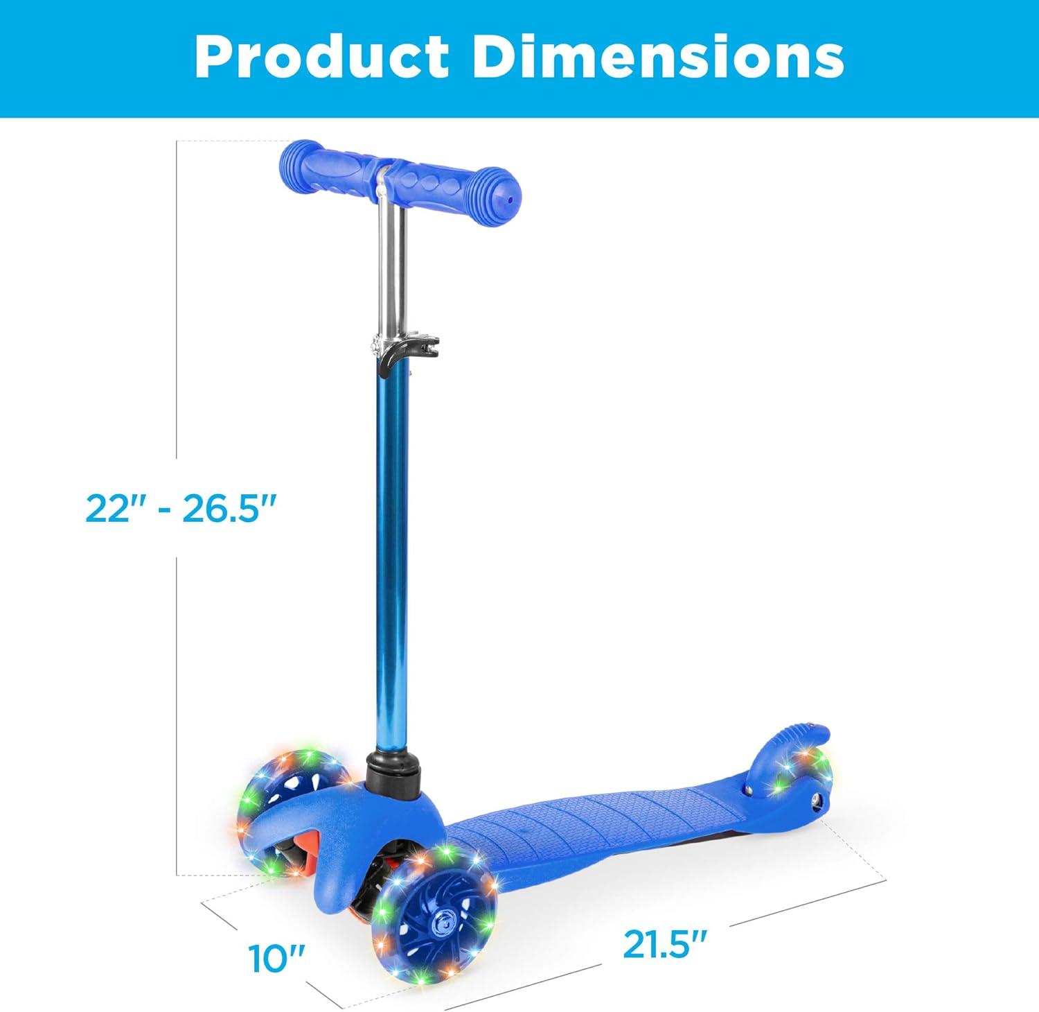 Blue Kids Mini Kick Scooter with Light-Up Wheels