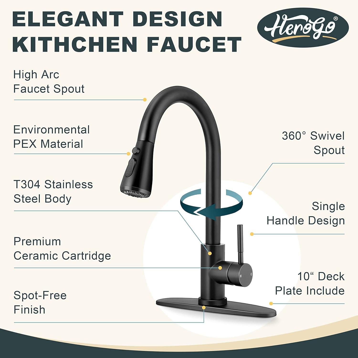 Babevy Pull Down Kitchen Faucet