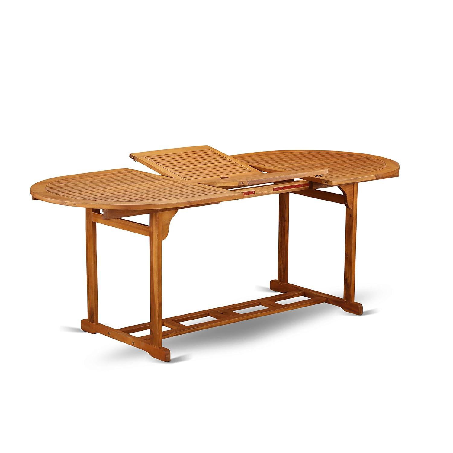 East West Furniture Wooden Patio Set Natural Oil, BSBS9CANA