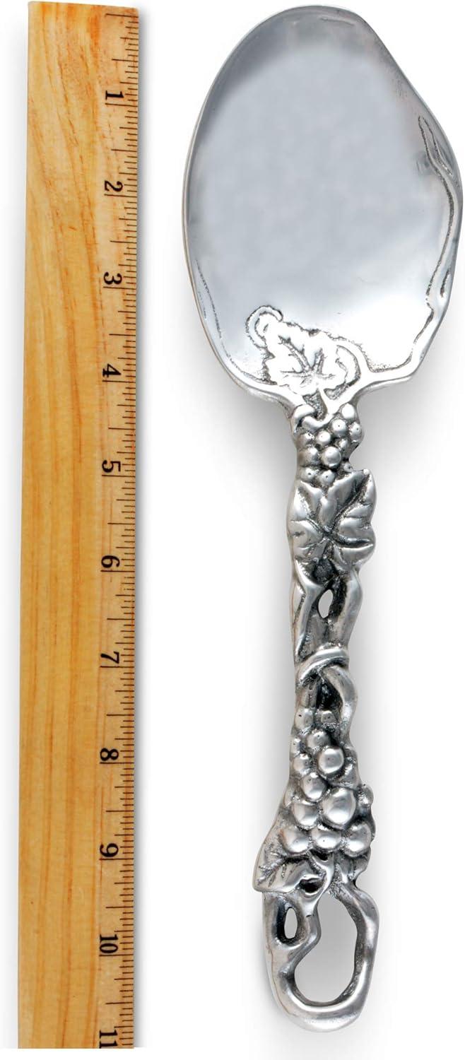 Ornate Silver Aluminum Grape Serving Spoon