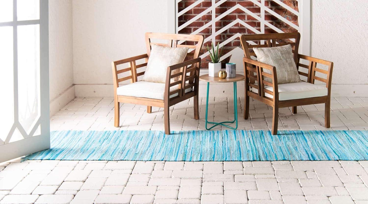 Unique Loom 2' 2 x 6' 7 Striped Chindi Cotton Runner Rug