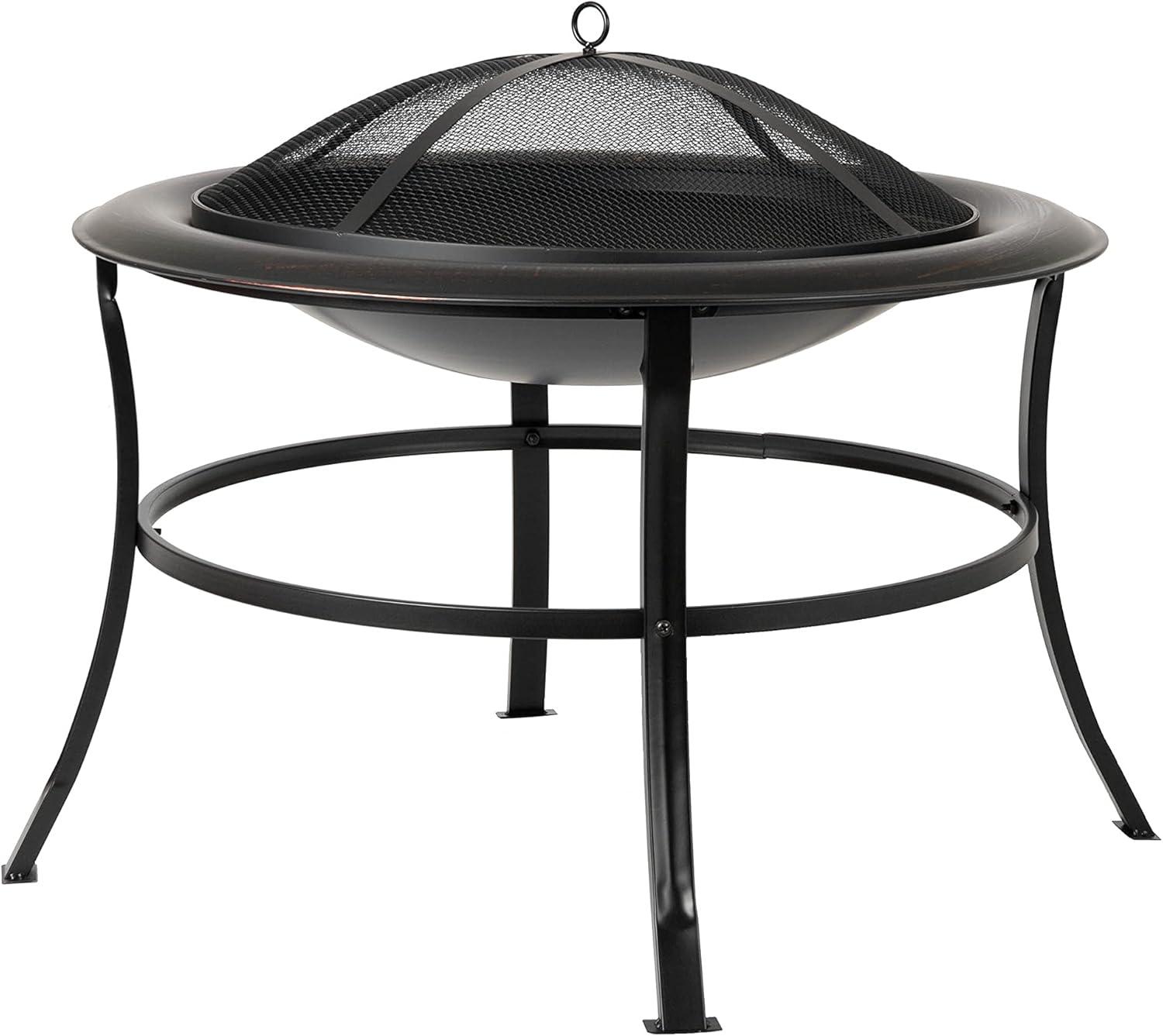 Tokia 30" Bronze Steel Wood Burning Fire Pit