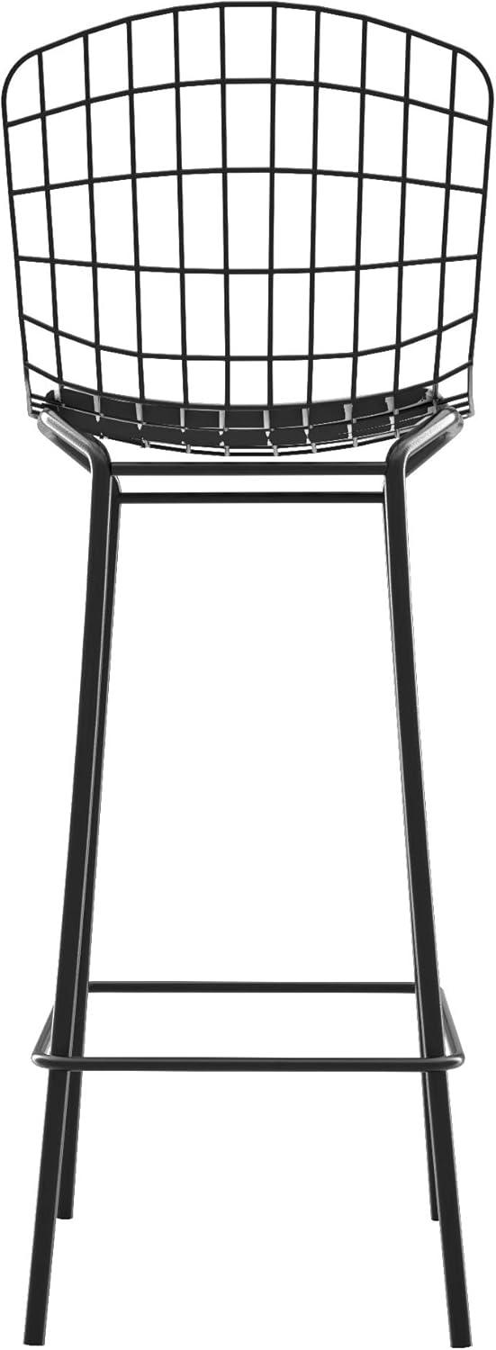 Madeline 41.73" Barstool with Seat Cushion in Black