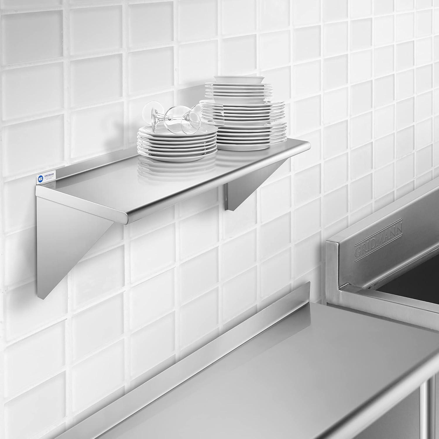 NSF Stainless Steel Wall-Mount Shelf by Latitude Run