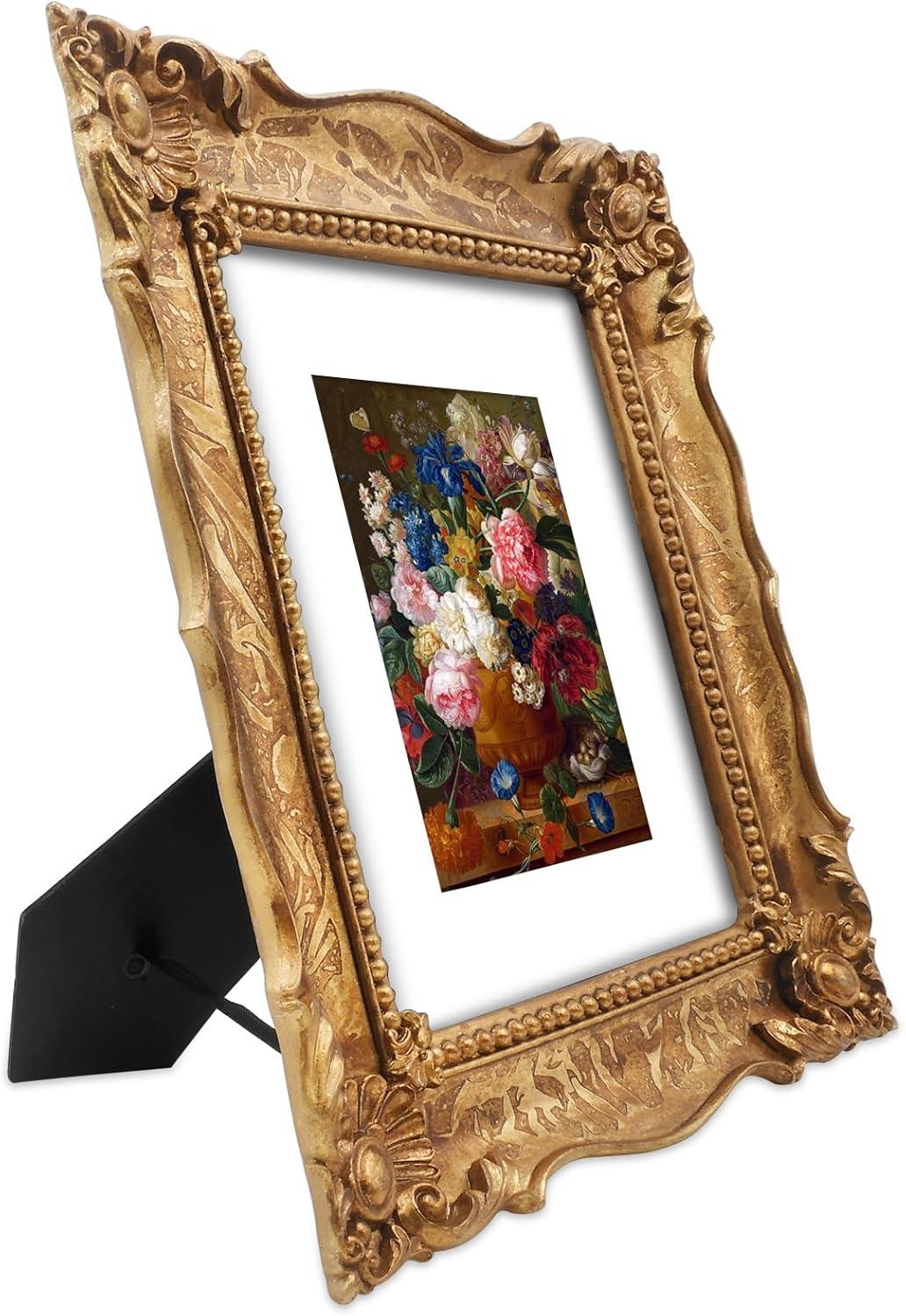 Baroque Gold Resin 8x10 Tabletop and Wall Frame