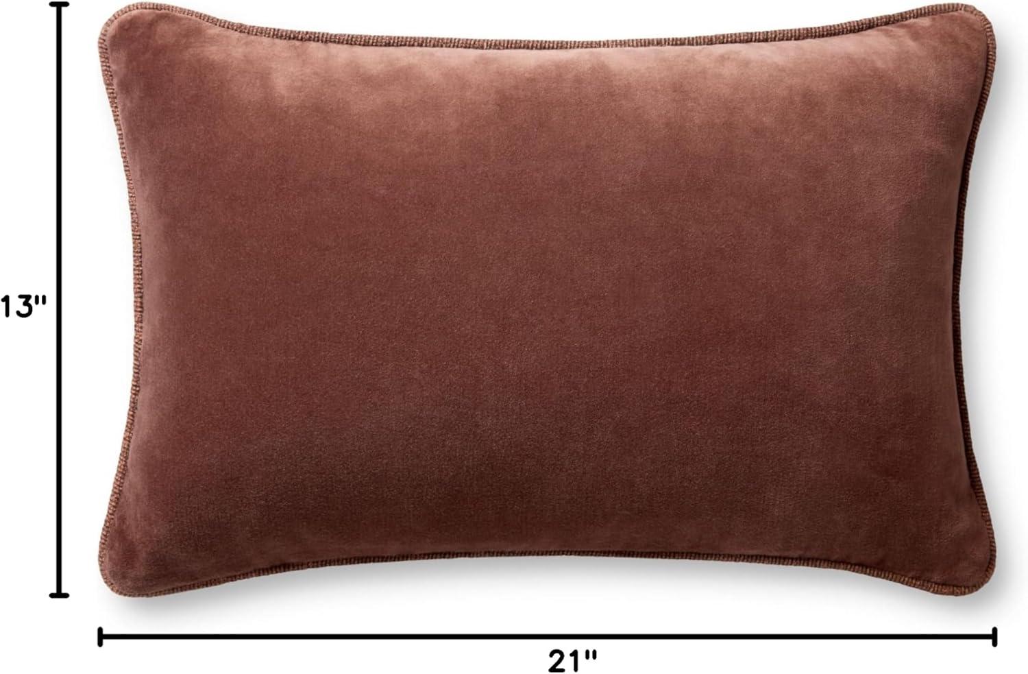 Liza 13" x 21" Cinnamon Cotton Velvet Pillow Cover