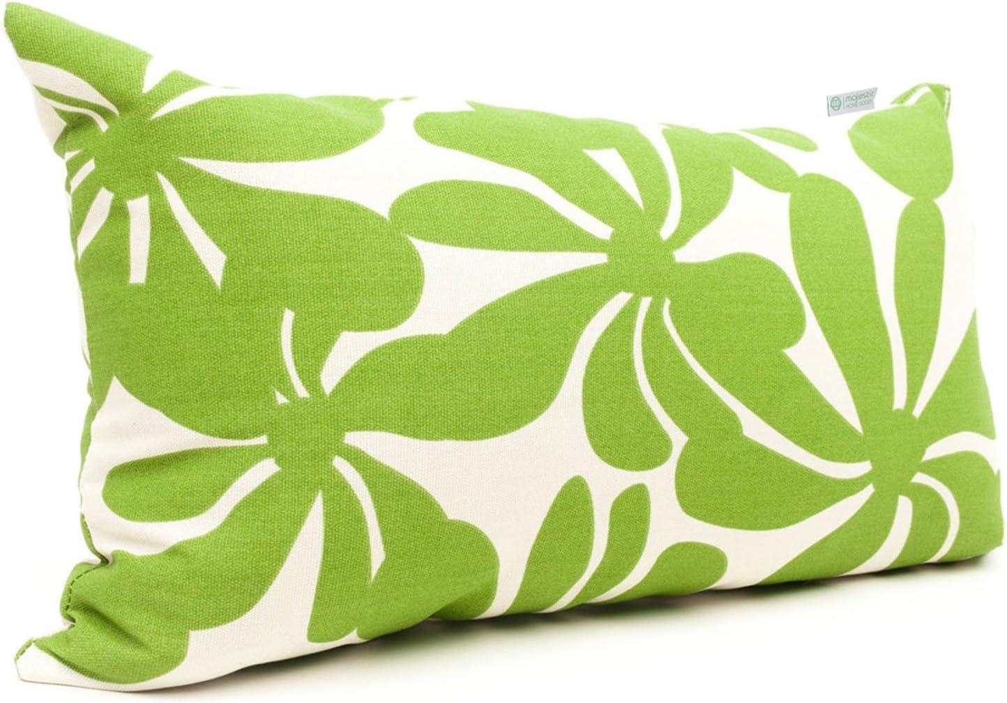 Sage and White Floral Indoor Outdoor Rectangular Pillow