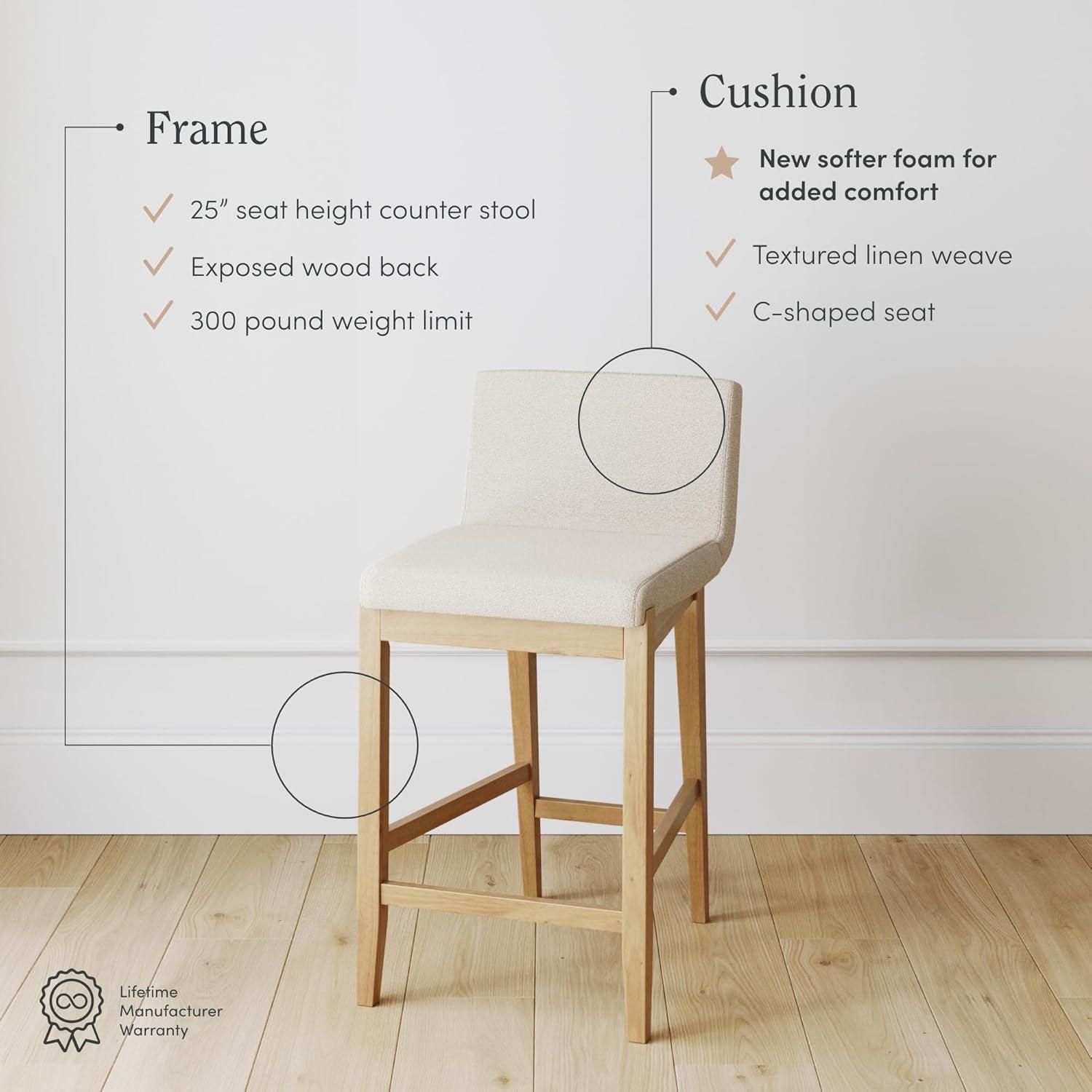 Nathan James Upholstered Wooden Stool
