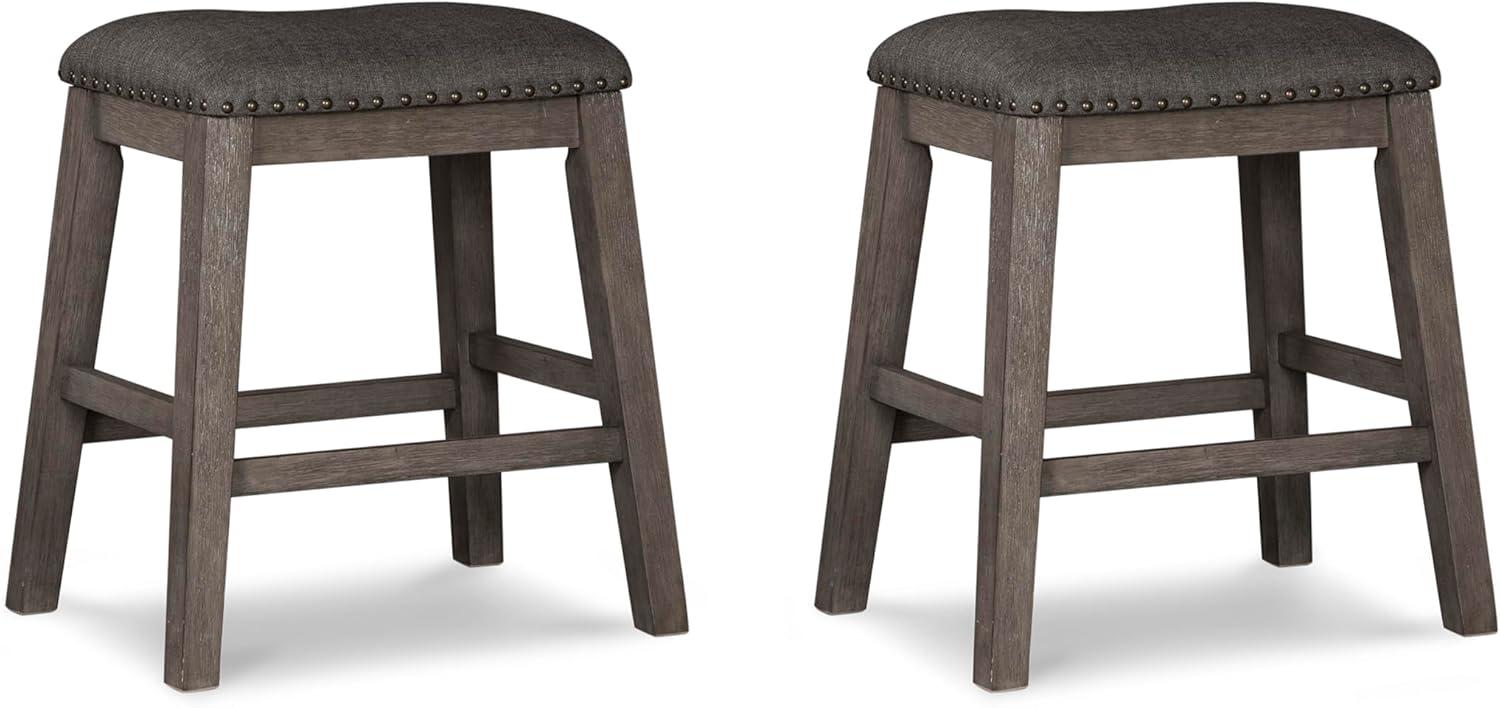 Signature Design by Ashley Caitbrook Rustic 24.4" Counter Height Upholstered Barstool, Set of 2