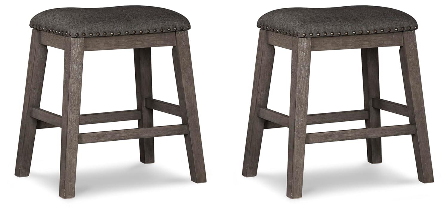 Signature Design by Ashley Caitbrook Rustic 24.4" Counter Height Upholstered Barstool, Set of 2
