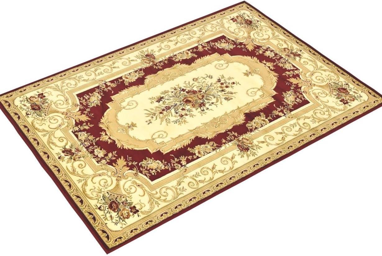 Rugs America Faith 2513-RED Aubusson Red European Traditional Red Area Rug, 7'10"x10'10"