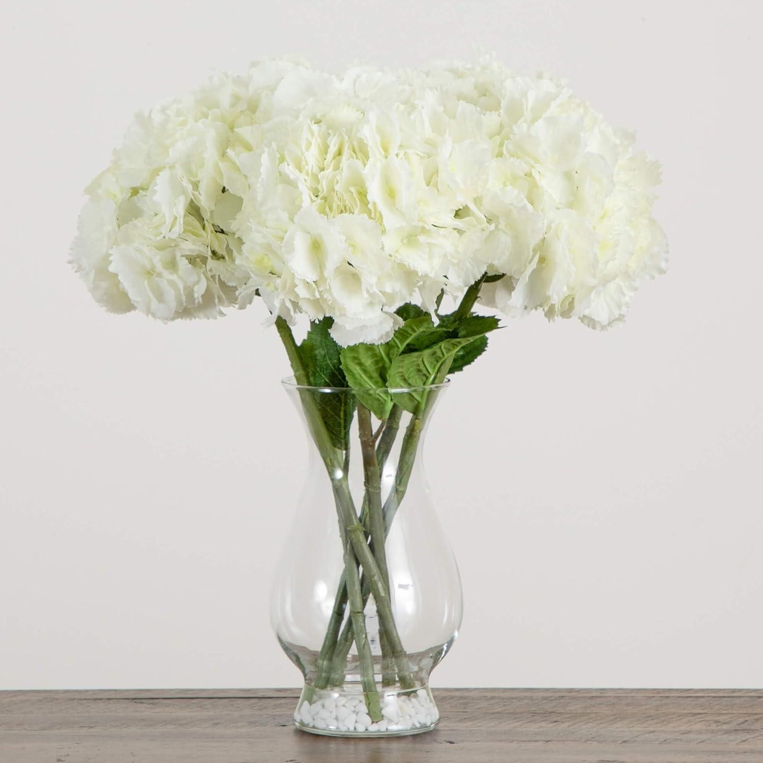 Nearly Natural Blooming Hydrangea with Vase Arrangement