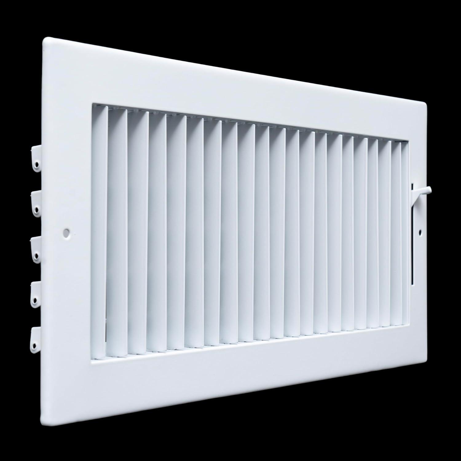 Fits 14x6 Duct Opening Steel Adjustable Air Supply Grille by Handua | Register Vent Cover Grill for Sidewall and Ceiling | White | Outer Dimensions: 15.75" X 7.75"