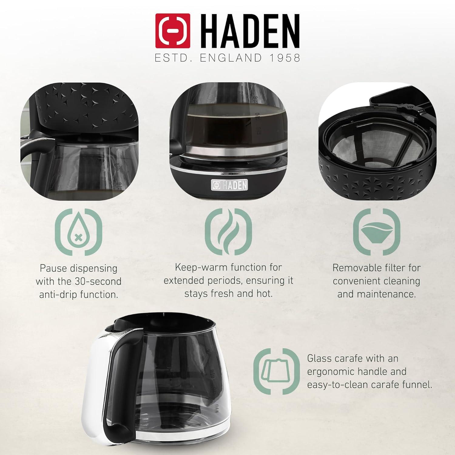 HADEN Starbeck Black Drip Coffee Maker