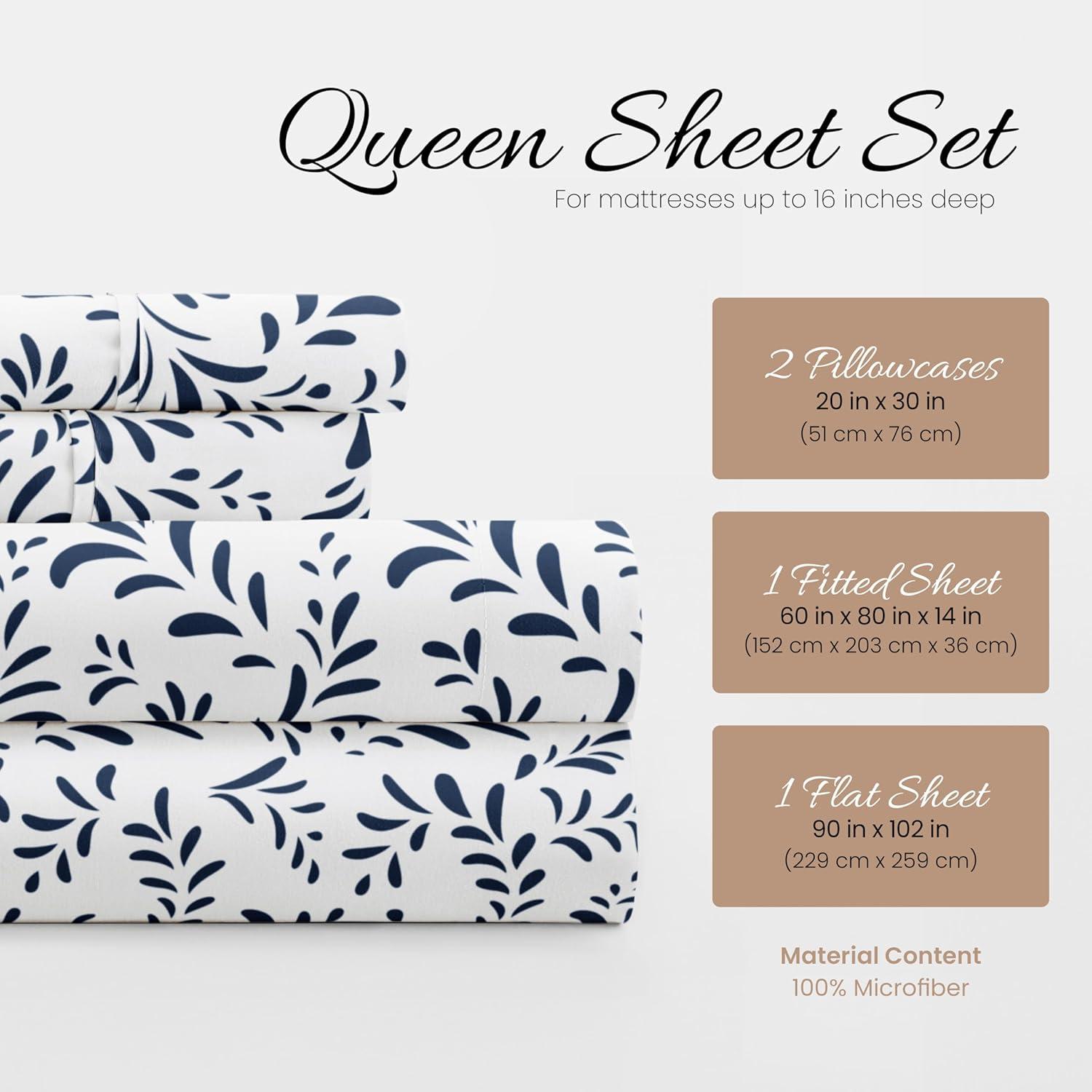 Simply Soft™ Burst of Vines Pattern Microfiber Sheet Set