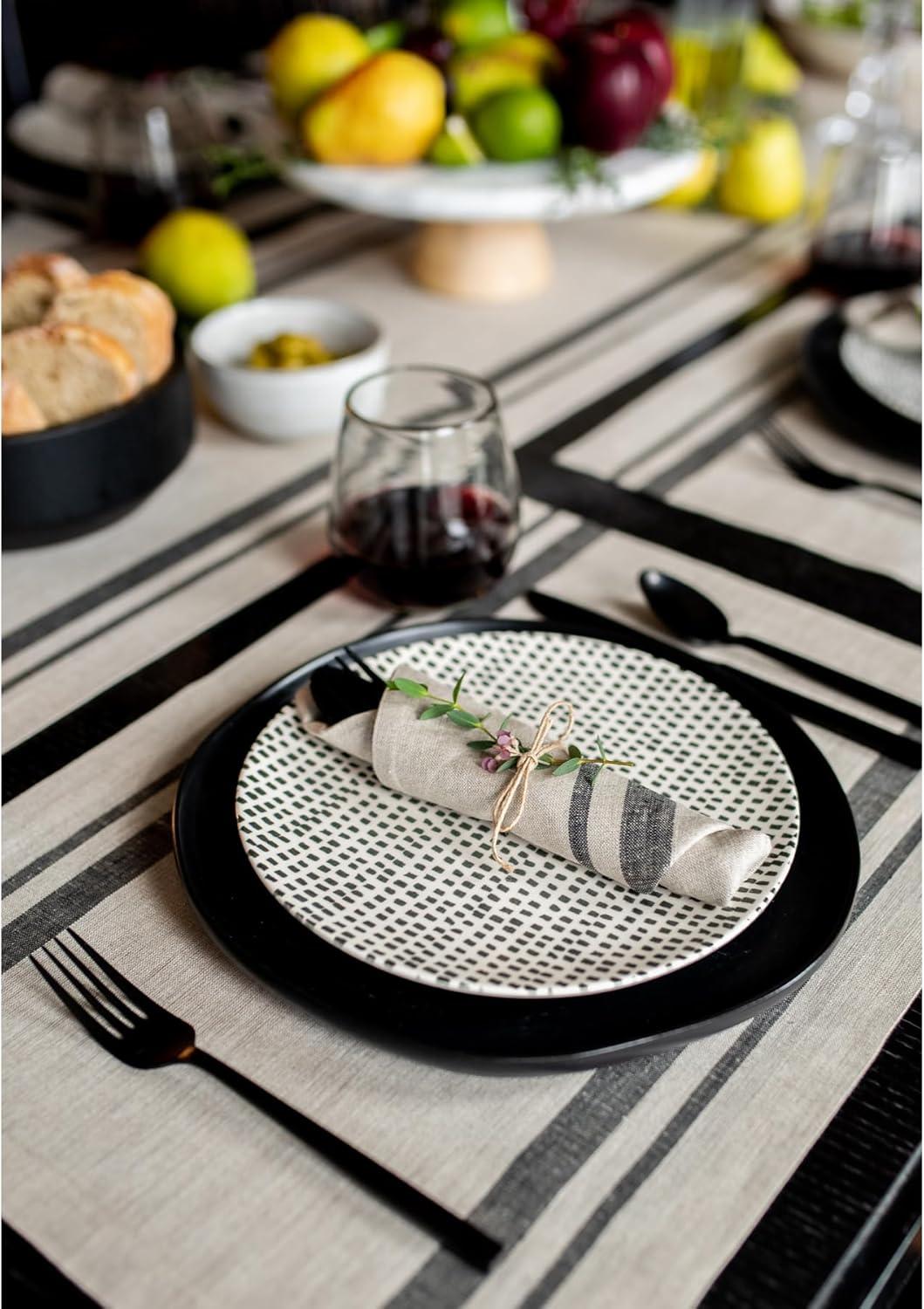 French Stripe - 100% Pure Linen Rectangle Placemats