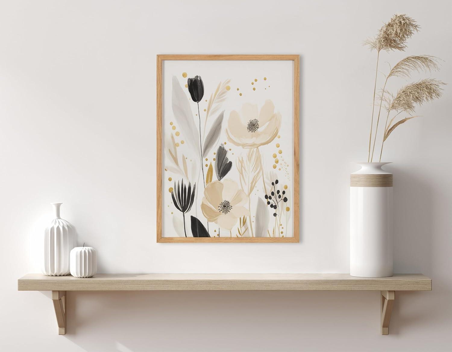 Kate & Laurel All Things Decor 12"x16" Gallery Modern Muted Cottage Floral Abstract Print by The Creative Bunch Studio Natural