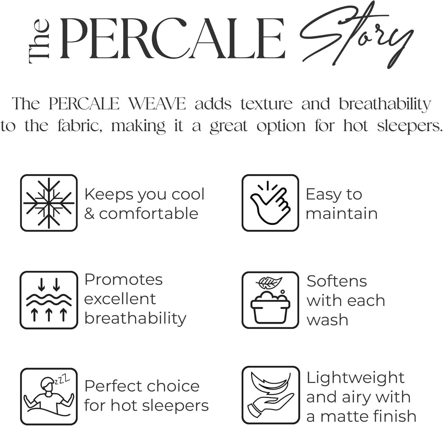 Color Sense 100% Cotton Lightweight Percale Weave Sheet Set