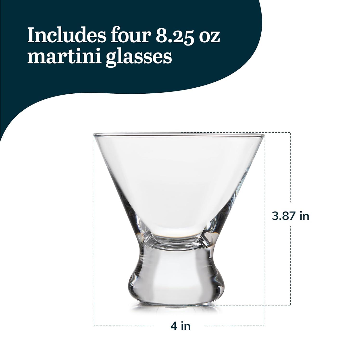 Libbey Cosmopolitan Martini Glasses, 8.25 ounce, Set of 4