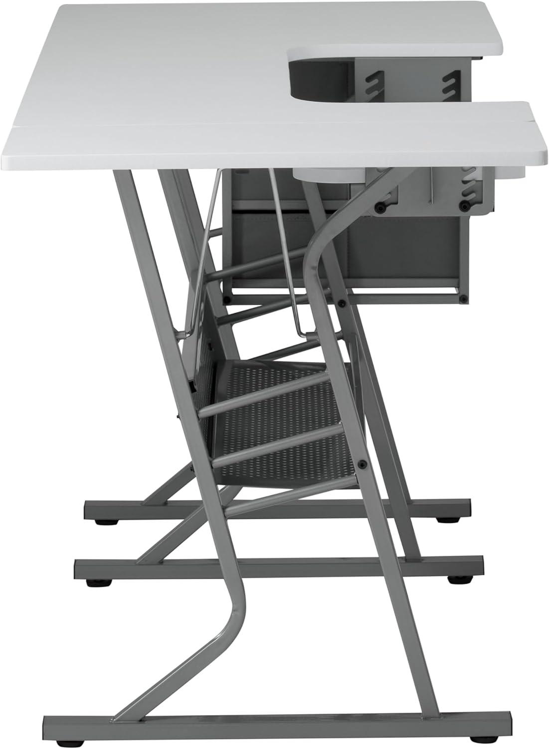 60.25'' x 23.75'' Sewing Table with Sewing Machine Platform