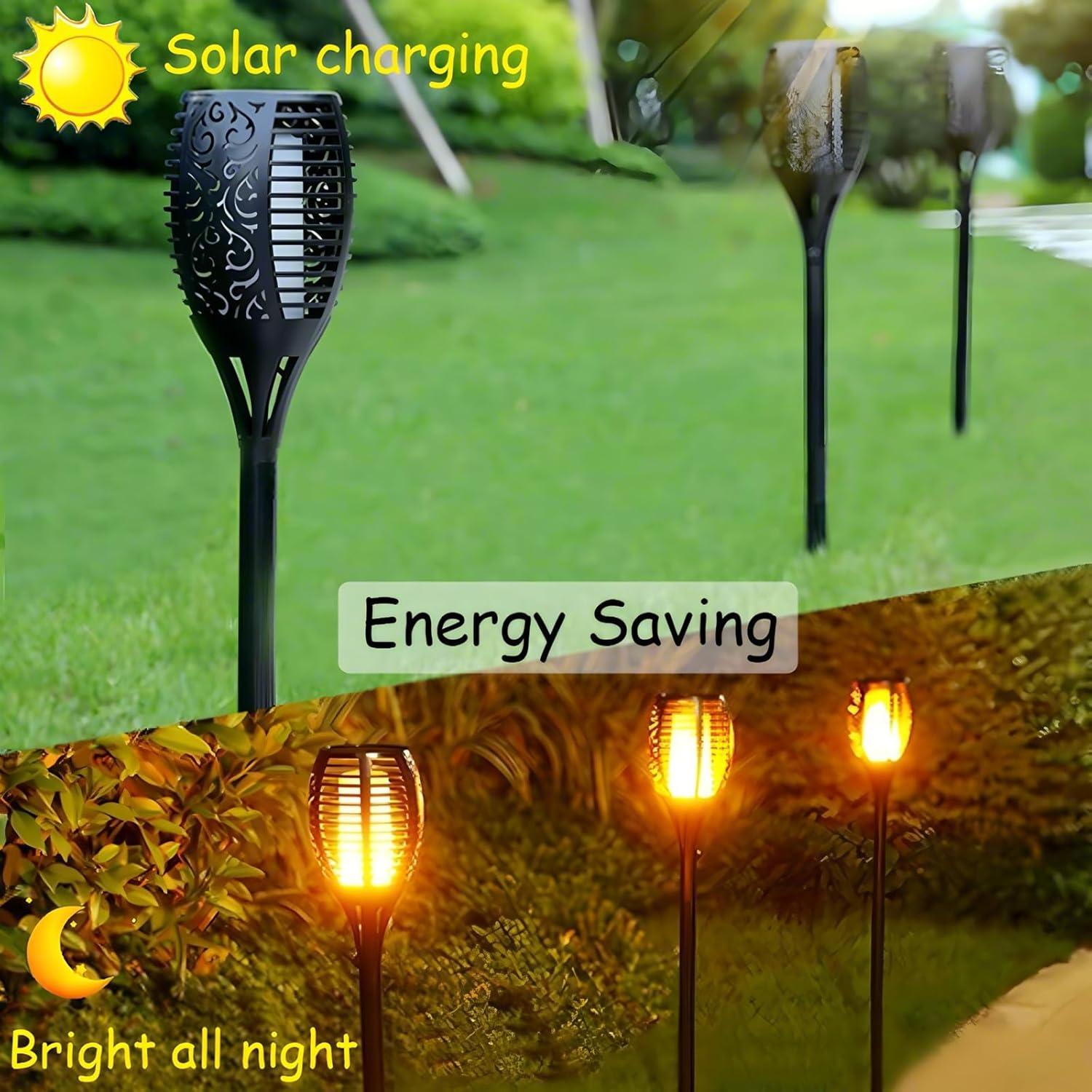 4 Pack Solar Lights Outdoor, Solar Torch Lights Outdoor Flickering Flame for Outdoor Decorations, Waterproof Garden Light Solar Powered , Torches Flame Light for Outside Yard Patio Lawn Garden Decor