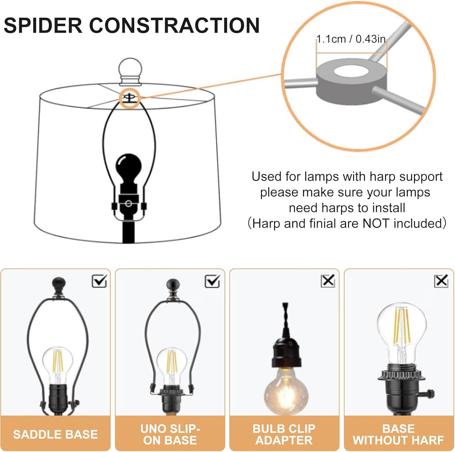 Linen Drum Lamp Shade (Spider)-Set of 2