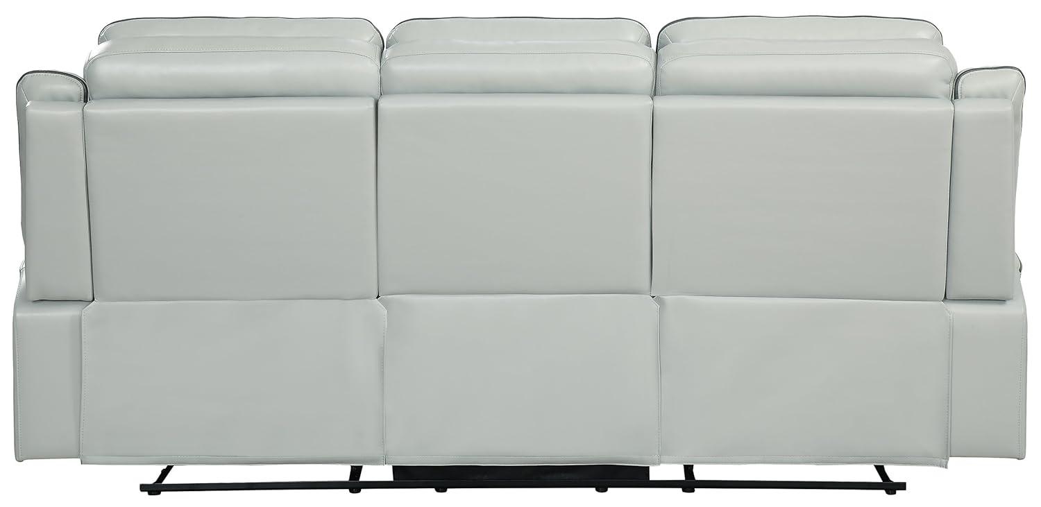 Homelegance Darwan 88" Leather Gel Double Reclining Sofa, Light Gray