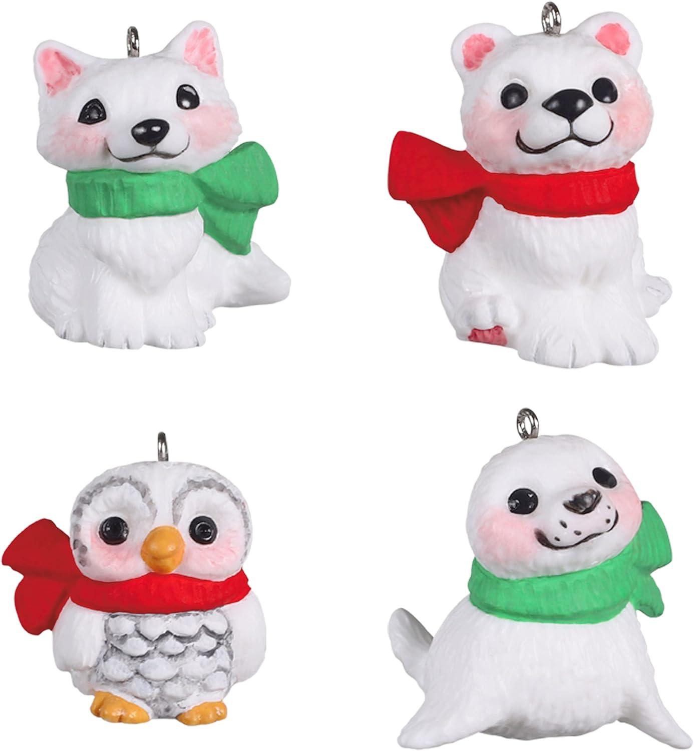 Hallmark Keepsake Miniature Christmas Ornament 2022, Snow Buddies, Mini Set of 4