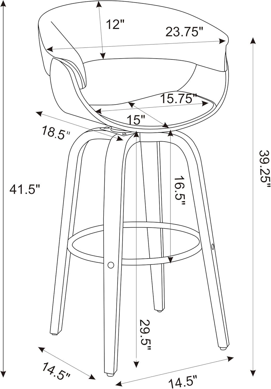 Ebern Designs Freidin Upholstered Swivel Bar Stool Walnut