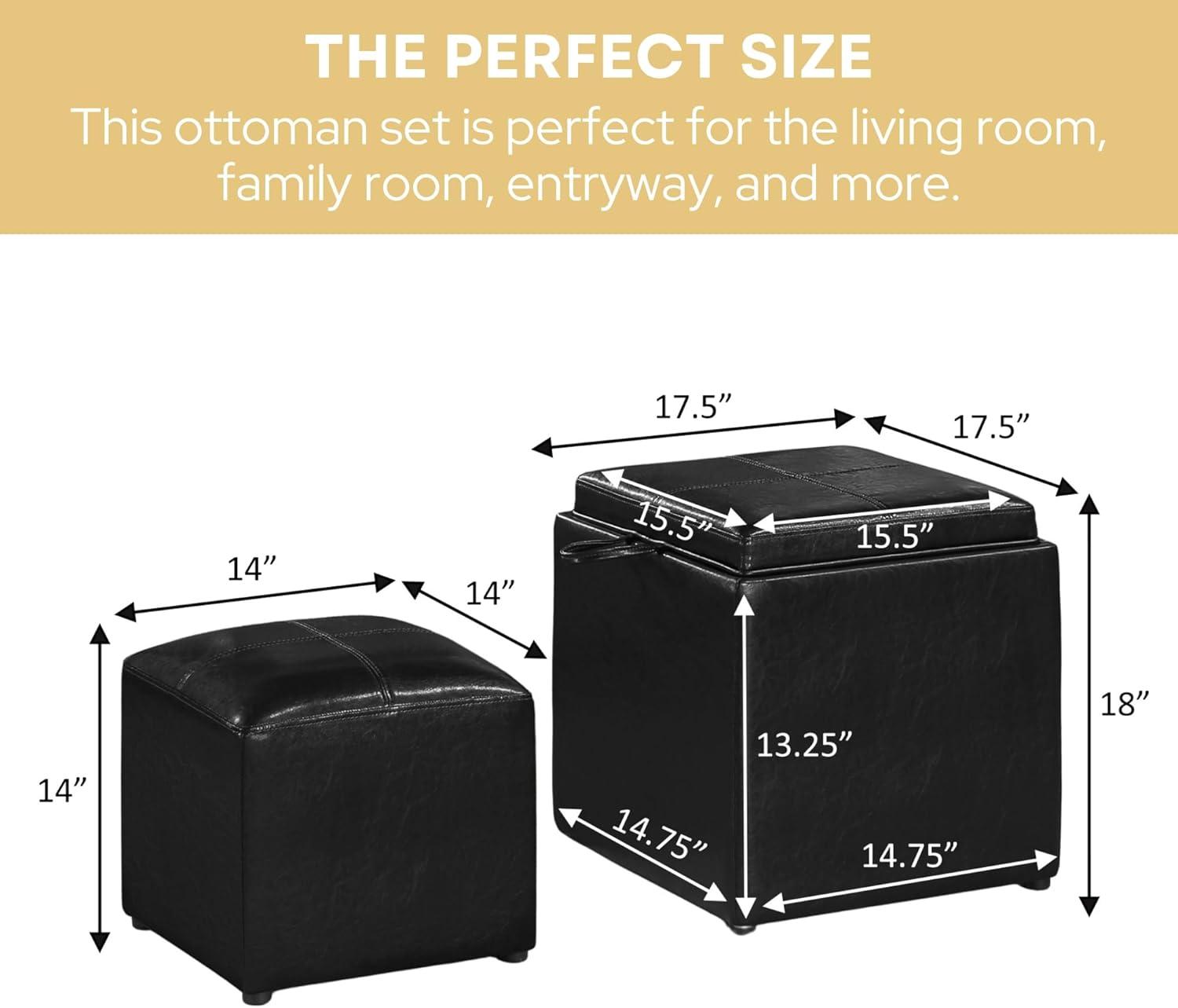 Designs4Comfort Park Avenue Single Ottoman with Stool, Botanical Print
