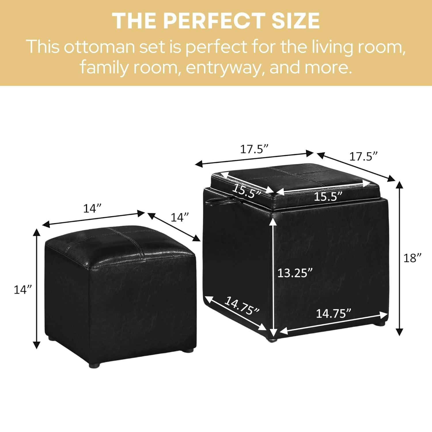 Designs4Comfort Park Avenue Single Ottoman with Stool, Botanical Print