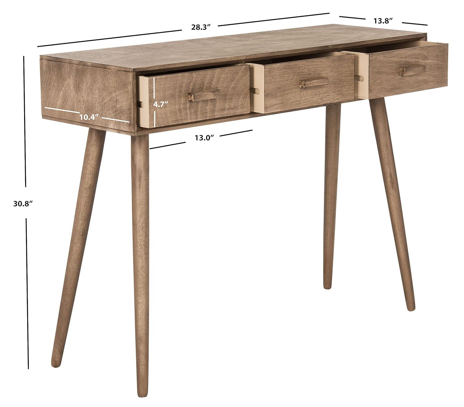 Albus 3 Drawer Console Table - CNS5701B - Brown - Safavieh