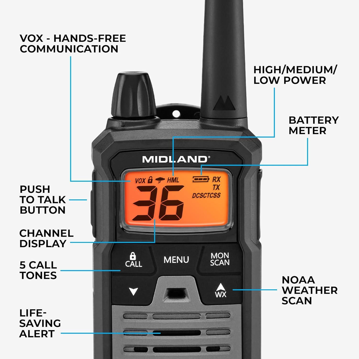 Midland T290 X-Talker® GMRS Walkie Talkie 2 Pack - T290VP4
