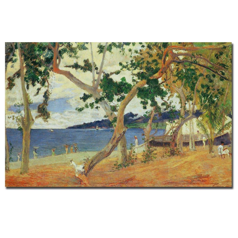 Trademark Fine Art Paul Gaugin By the Seashore Martinique 1887 Canvas Art