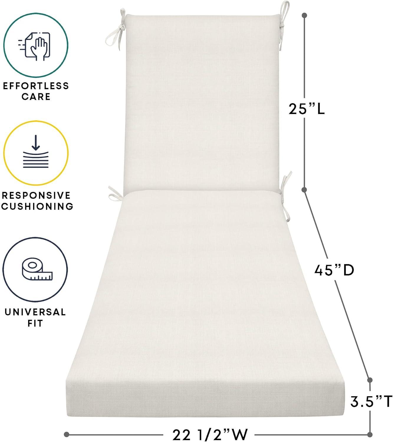 Honeycomb Outdoor Chaise Lounge Cushion - Textured Solid Bone